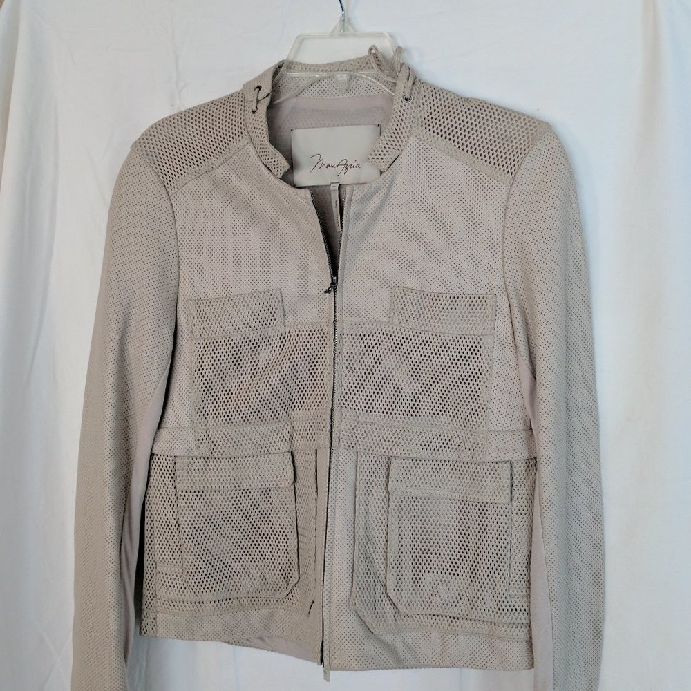 Max Azria Pocket Zipper Leather Jacket Size XS
